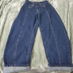 Forever 21 Dark Blue Wide Leg Jeans